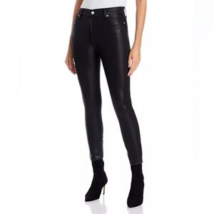 NWT 7 For All Mankind Vegan Leather Skinny Pants XS High Rise Moto Mob wife